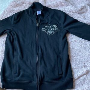 Harley-Davidson Black Full-Zip Jacket with Embroidered Chest Logo